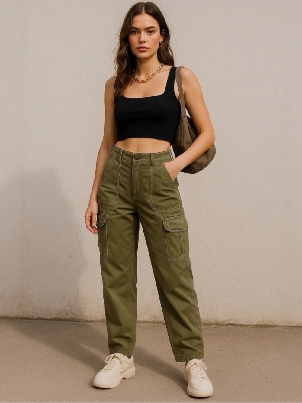 Jason Wu Olive Green Cargo Pants High Rise Size Small